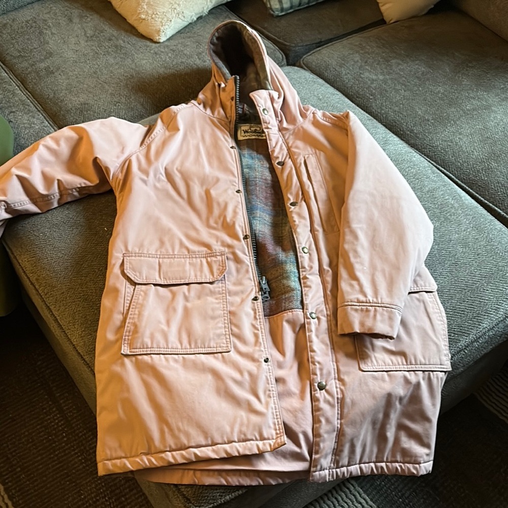 Woolrich Pink and Plaid Hooded Jacket